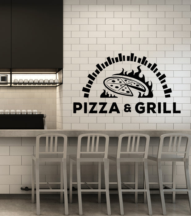 Vinyl Wall Decal Pizza Grill Store Pizzeria Italian Food Restaurant Stickers Mural (g2345)