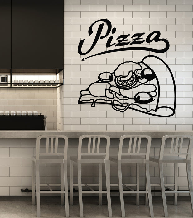 Vinyl Wall Decal Italian Pizza Hot Food Pizzeria Store Cuisine Stickers Mural (g2934)