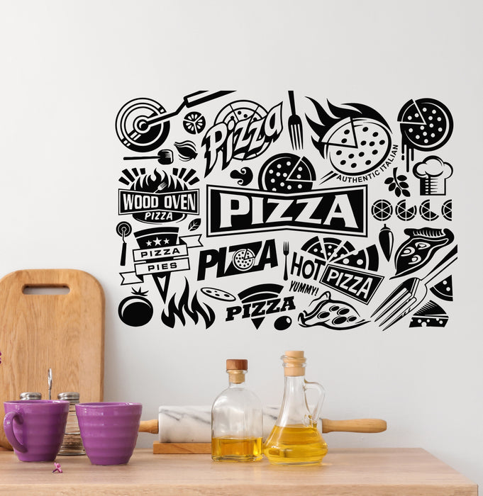 Vinyl Wall Decal Italian Food Business Pizza Store Pizzeria Restaurant  Stickers Mural (g4792)