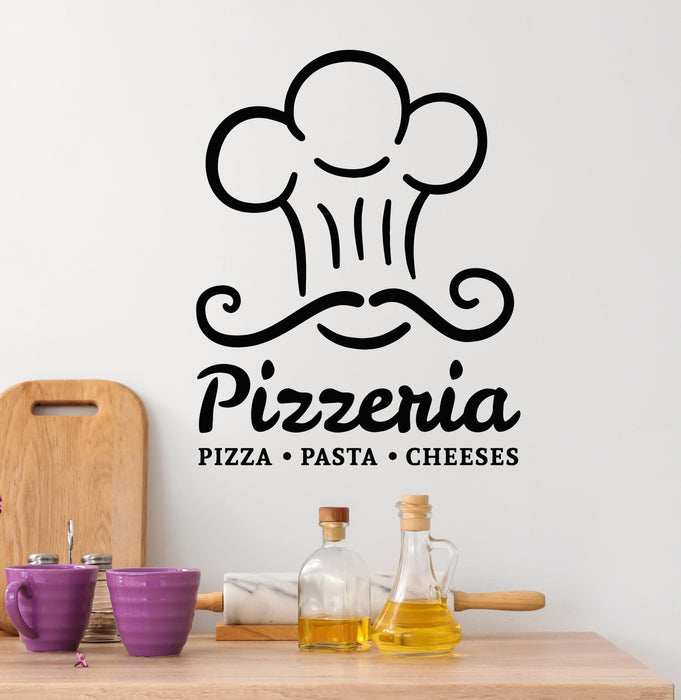 Vinyl Wall Decal Pizza Store Italian Food Pasta Cheeses Pizzeria Stickers Mural (g4910)