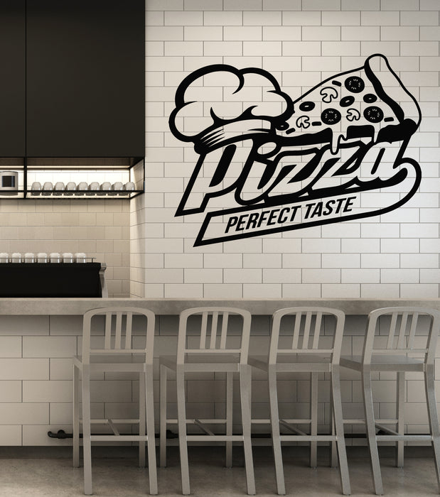 Vinyl Wall Decal Pizza Italian Restaurant Good Food Perfect Taste Stickers Mural (g5190)