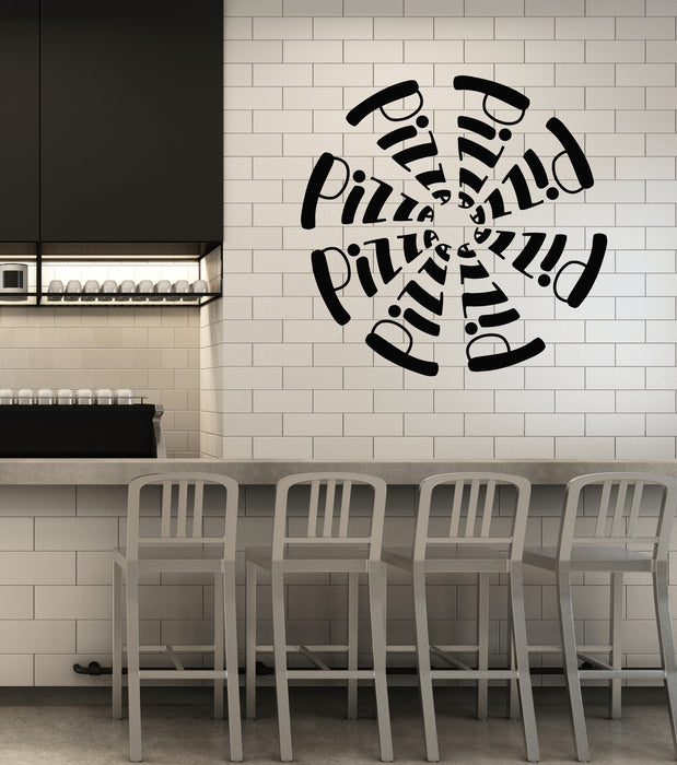 Vinyl Wall Decal Pizza Slice Symbol Pizzeria Italian Tasty Good Food Stickers Mural (g6534)