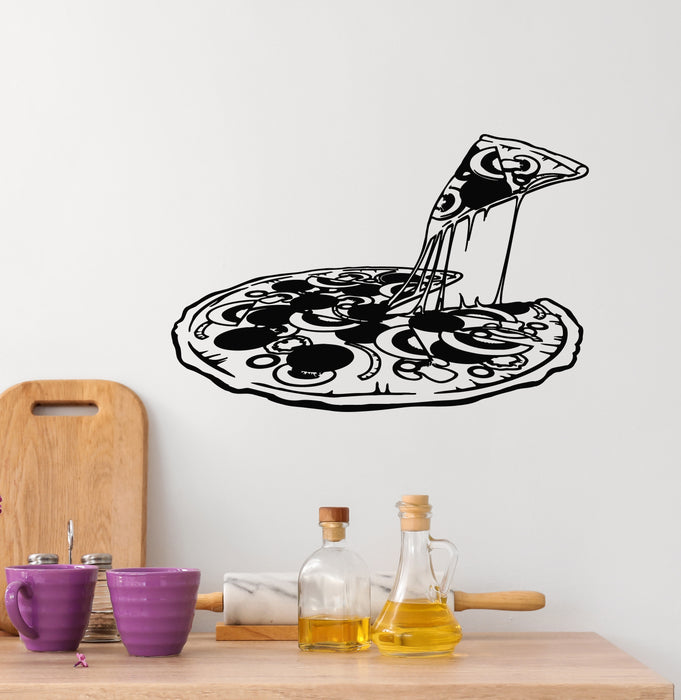 Vinyl Wall Decal Pizza Store Italian Restaurant Food Pizzeria Decor Stickers Mural (g6925)