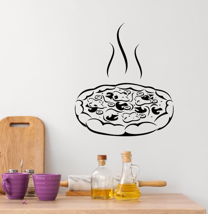 Vinyl Wall Decal Hot Pizza Italian Cuisine Fresh Food Restaurant Stickers Mural (g7829)