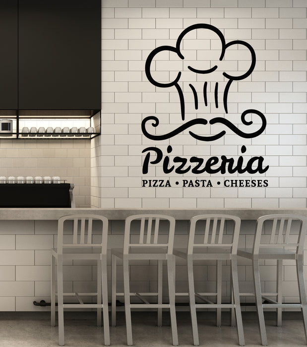 Vinyl Wall Decal Pizza Store Italian Food Pasta Cheeses Pizzeria Stickers Mural (g4910)