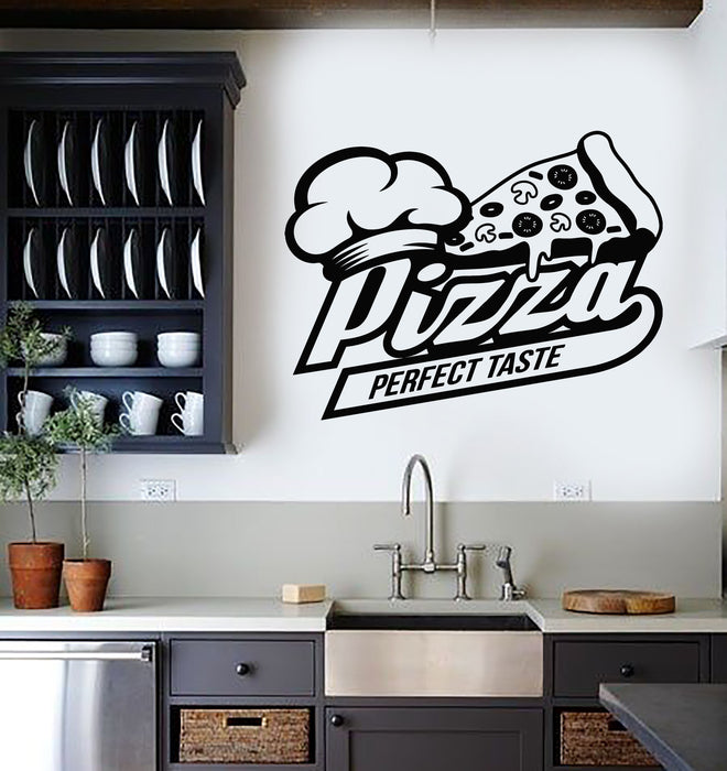 Vinyl Wall Decal Pizza Italian Restaurant Good Food Perfect Taste Stickers Mural (g5190)