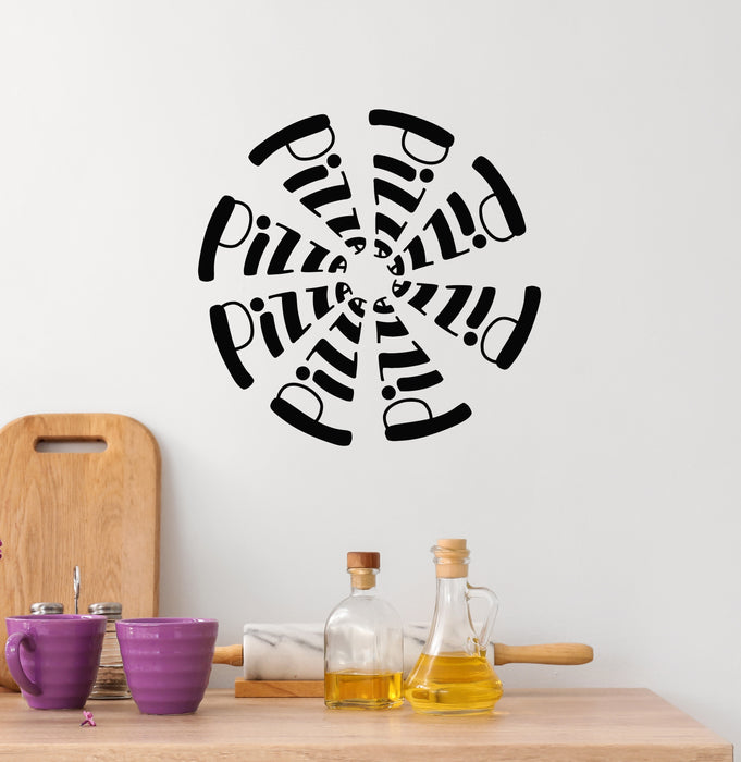 Vinyl Wall Decal Pizza Slice Symbol Pizzeria Italian Tasty Good Food Stickers Mural (g6534)