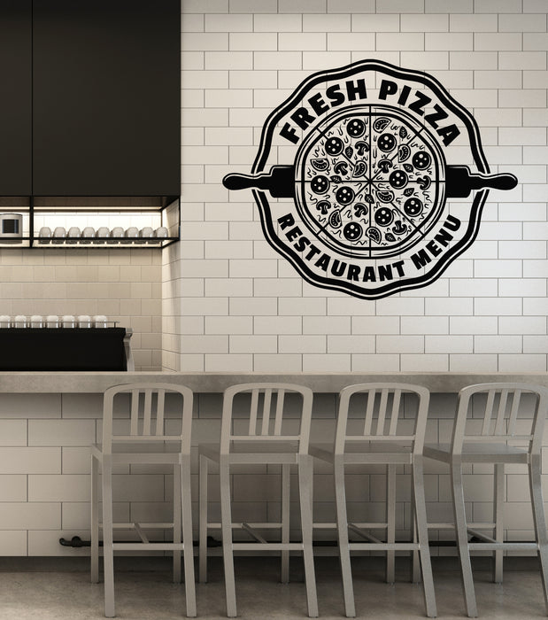 Vinyl Wall Decal Fresh Pizza Restaurant Menu Italian Food Cafe Stickers Mural (g7179)