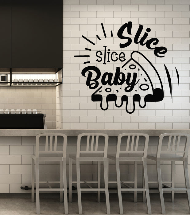 Vinyl Wall Decal Pizza Slice Italian Food Tasty Restaurant Decor Stickers Mural (g7473)