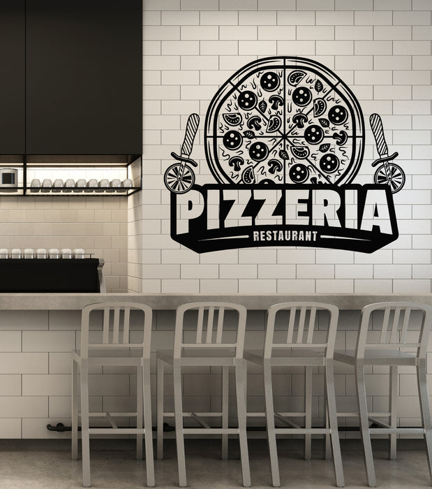 Vinyl Wall Decal Pizza Restaurant Cook Kitchen Fresh Tasty Menu Pizzeria Stickers Mural (g4750)