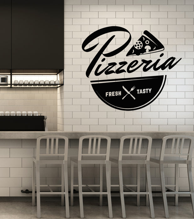 Vinyl Wall Decal Pizzeria Italian Restaurant Cook Kitchen Tasty Food Stickers Mural (g6331)