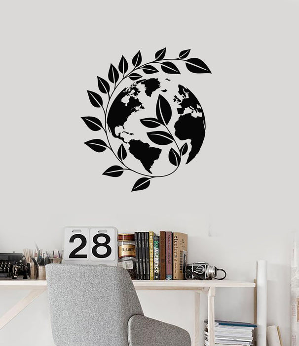 Vinyl Wall Decal Nature Earth Peace Ecology Globe World Stickers Mural (g4457)