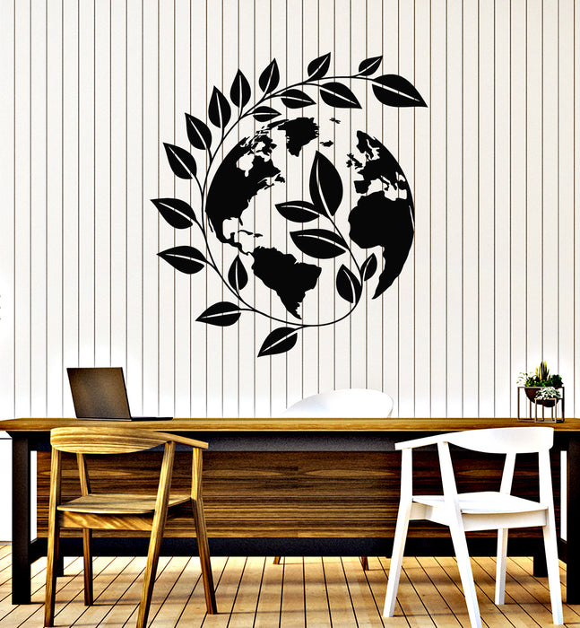 Vinyl Wall Decal Nature Earth Peace Ecology Globe World Stickers Mural (g4457)