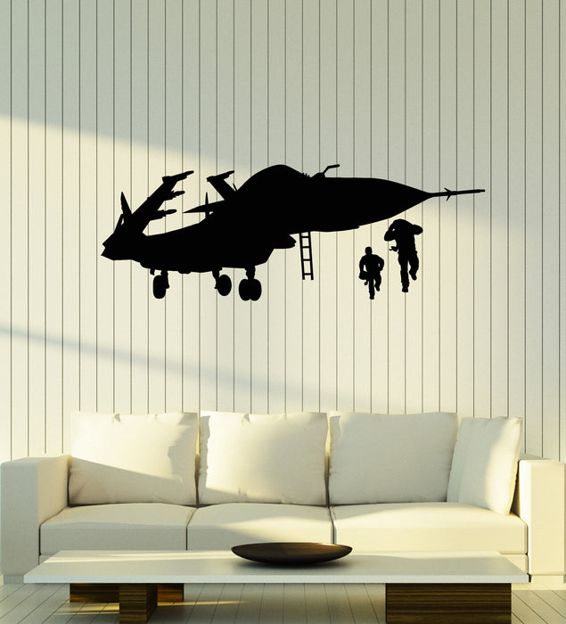 Vinyl Wall Decal Military Aircraft Fighter Pilot Air Force Stickers Mural (g3662)