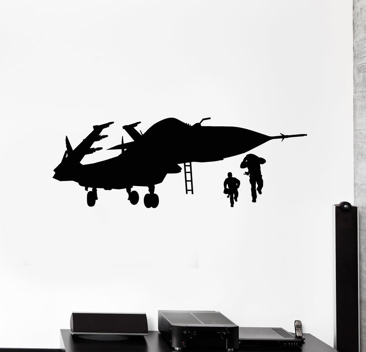 Vinyl Wall Decal Military Aircraft Fighter Pilot Air Force Stickers Mural (g3662)