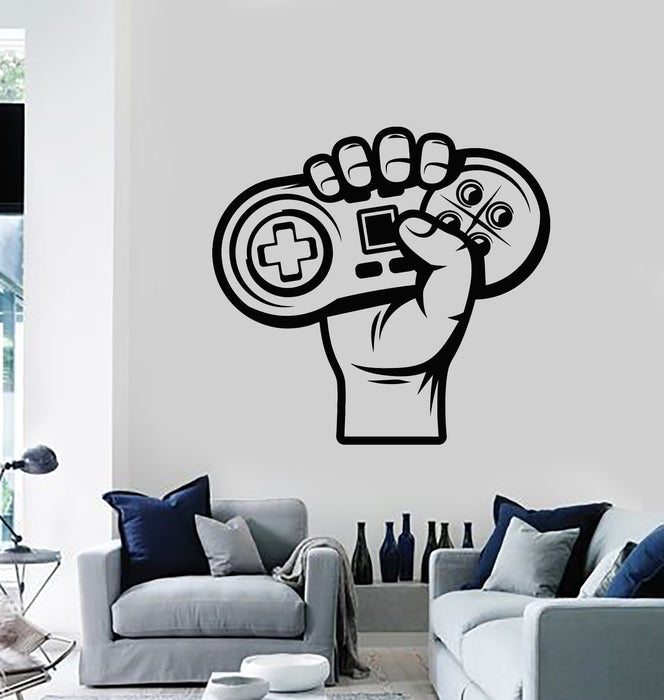 Vinyl Wall Decal Gamer Hand Game Console Gamer Gamepad Stickers Mural (g265)