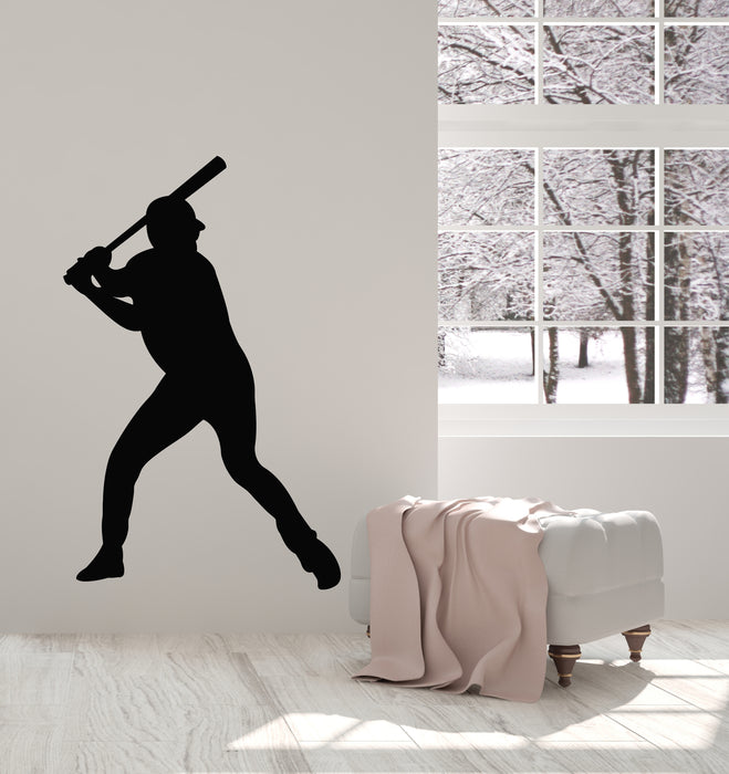 Vinyl Wall Decal Player Boy Baseball Game Bat Sport Teen Room Stickers Mural (g506)