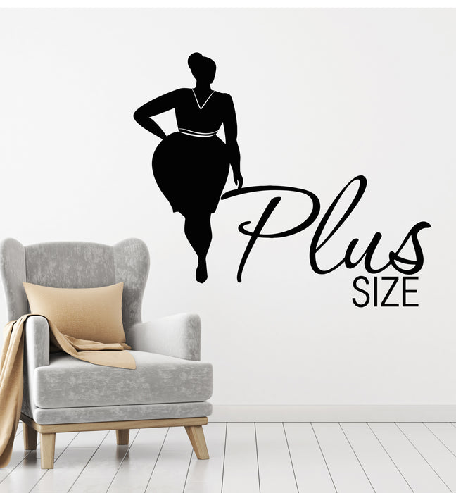 Vinyl Wall Decal Plus Size Sale Shop Store Woman Shopping Stickers Mural (g5291)