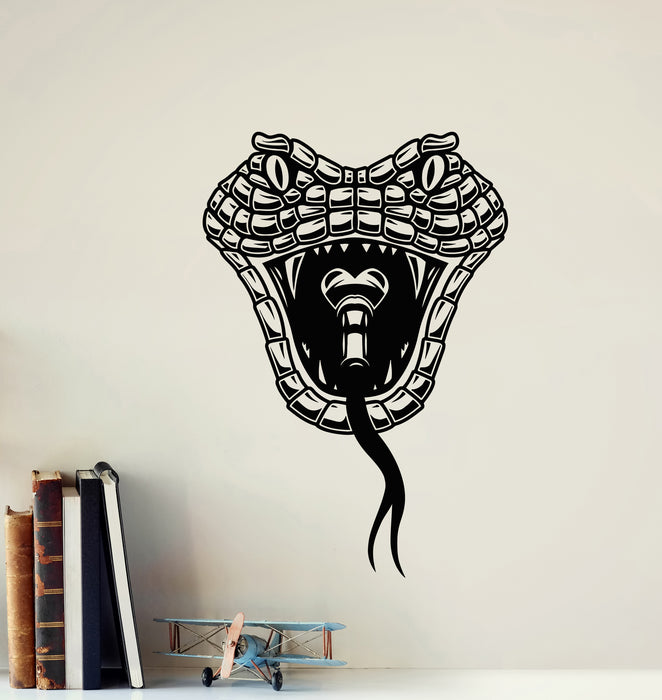Vinyl Wall Decal Poisonous Snake Cobra Head Tribal Reptile Stickers Mural (g6605)