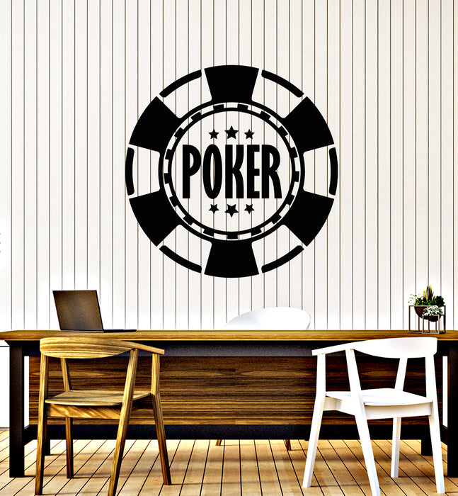 Vinyl Wall Decal Gambling Poker Chip Casino House Decor Stickers Mural (g2451)