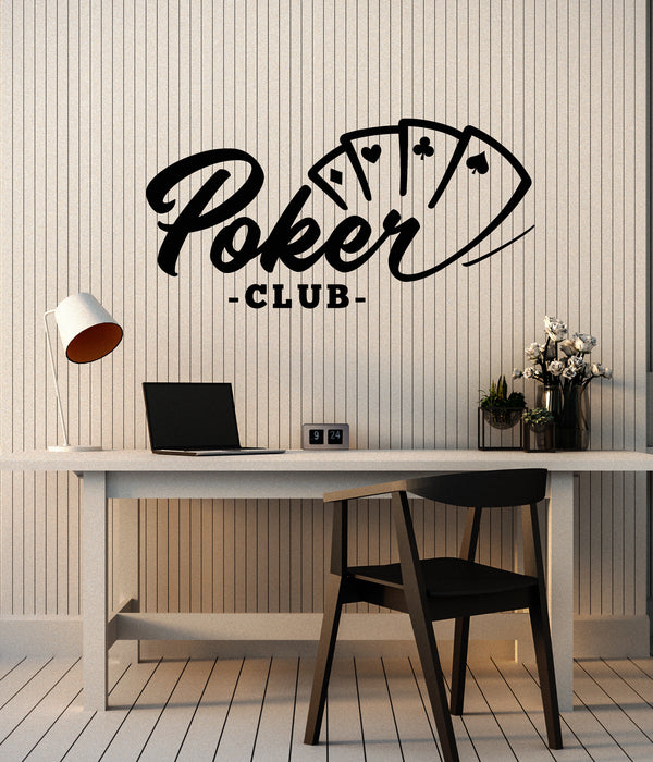 Vinyl Wall Decal Poker Club Cards Gambling Ace Casino Stickers Mural (g5652)
