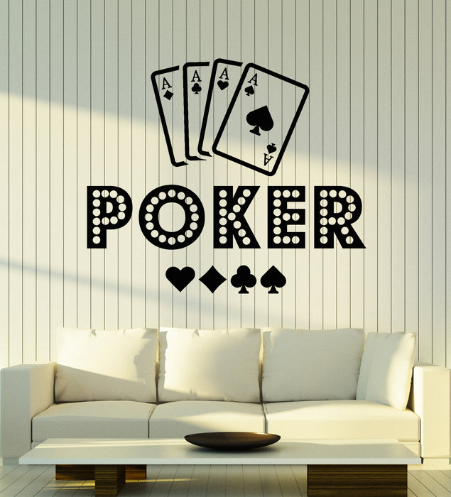 Vinyl Wall Decal Playing Cards Poker Casino Gambling Games Stickers Mural (g6942)