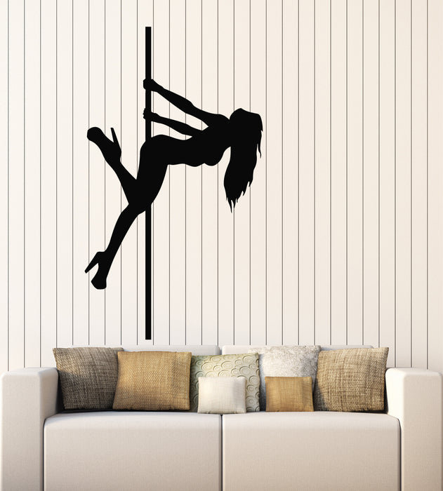 Vinyl Wall Decal Pole Dance Striptease Night Club Hot Sexy Girl Stickers Mural (g2354)