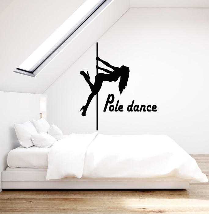 Vinyl Wall Decal Pole Dance Silhouette Sexy Woman Dancers Night Club Stickers Mural Unique Gift (ig5239)