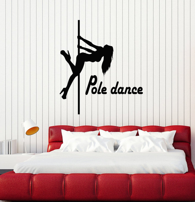 Vinyl Wall Decal Pole Dance Silhouette Sexy Woman Dancers Night Club Stickers Mural Unique Gift (ig5239)