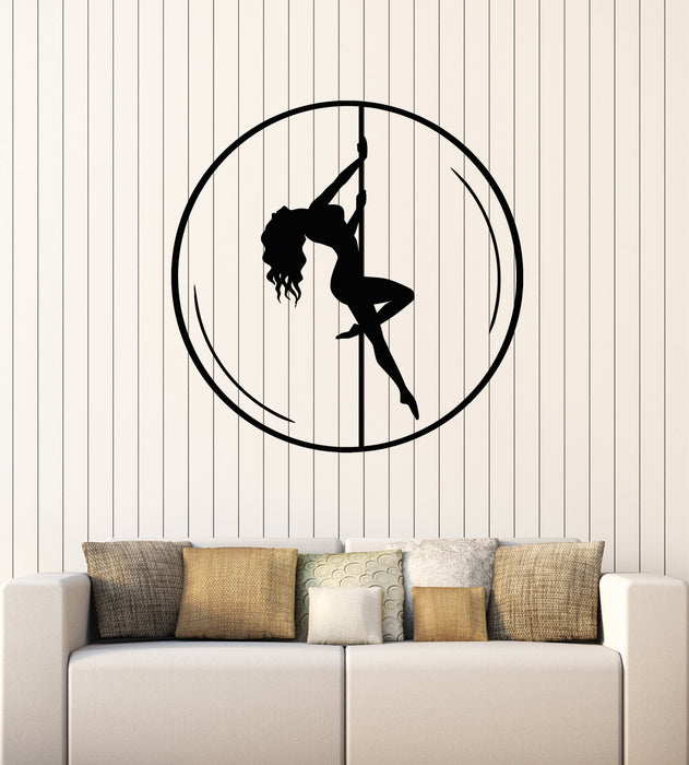 Vinyl Wall Decal Pole Dance Sexy Naked Girl Dancing Night Club Stickers Mural (g4968)