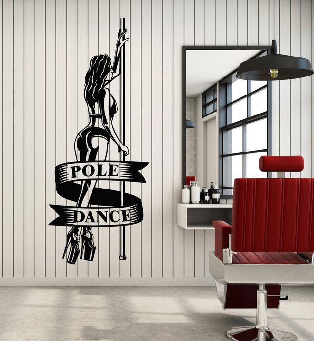 Vinyl Wall Decal Night Club Sexy Stripper Girl Striptease Pole Dance Stickers Mural (g6798)