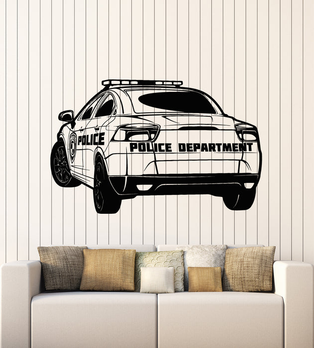 Vinyl Wall Decal  Police Car Department Garage Boys Room Stickers Mural (g5733)