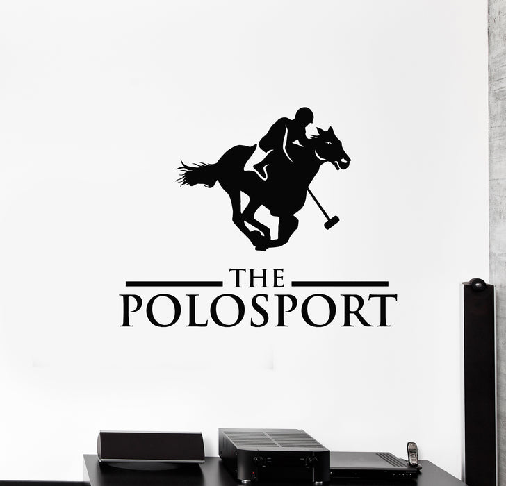 Vinyl Wall Decal Polo Sport Equestrian Horse Player Horseback Riding Stickers Mural (g294)