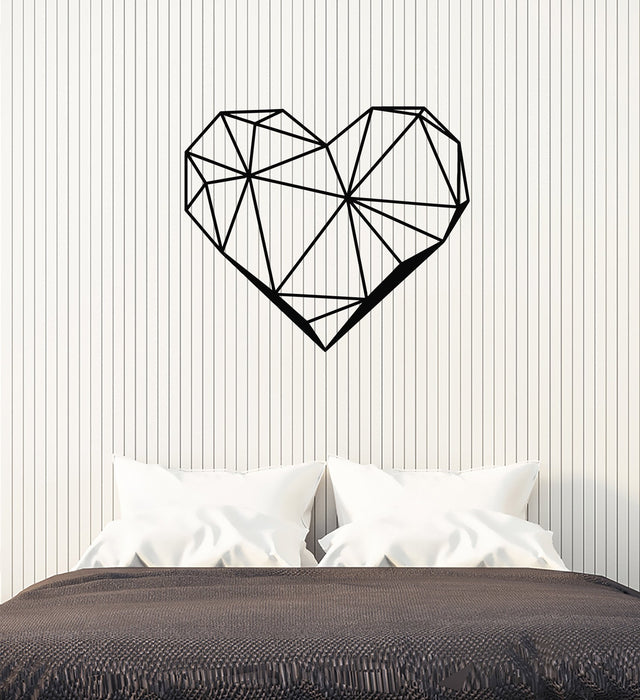 Polygonal Heart Vinyl Wall Decal Romantic Decor Geometric Art Stickers Mural (ig5336)