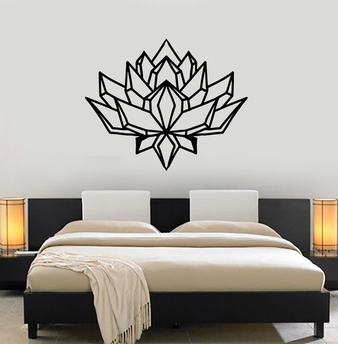 Polygonal Lotus Vinyl Wall Decal Abstract Flower Room Decoration Stickers Mural (ig5337)