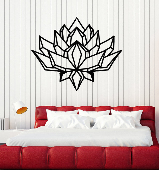Polygonal Lotus Vinyl Wall Decal Abstract Flower Room Decoration Stickers Mural (ig5337)