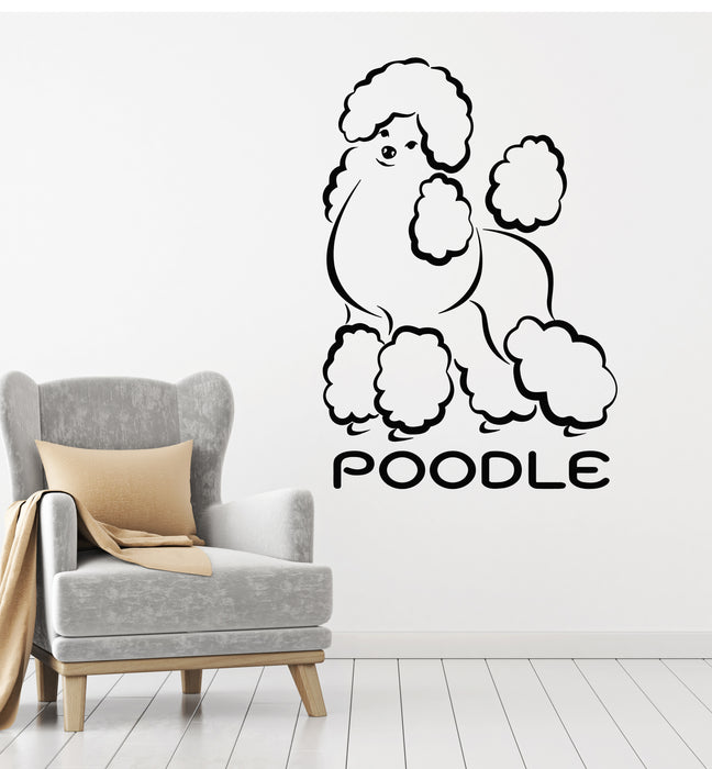 Vinyl Wall Decal Pet Grooming Cute Dog Beautiful Poodle Stickers Mural (g3243)