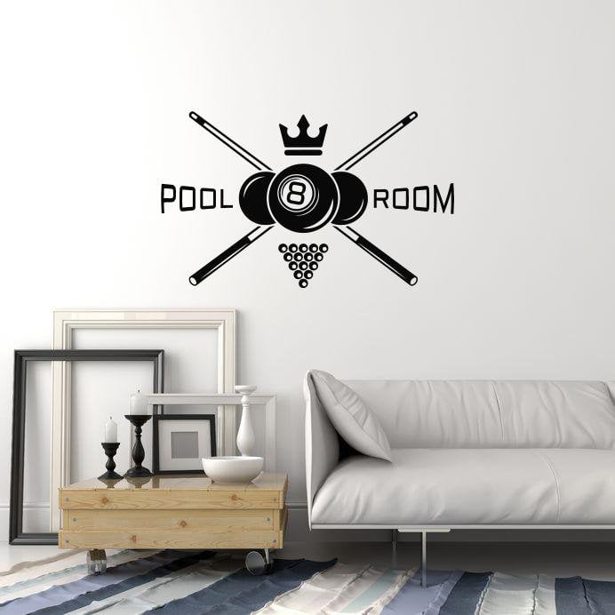 Vinyl Wall Decal Pool Room Billiard Poolroom Interior Idea Art Stickers Mural (ig5821)