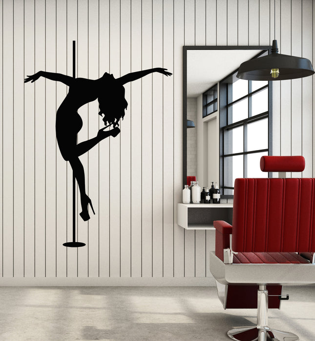 Vinyl Wall Decal  Stripper Striptease Pole Dance Sexy Hot Dancing Girl Stickers Mural (g7271)