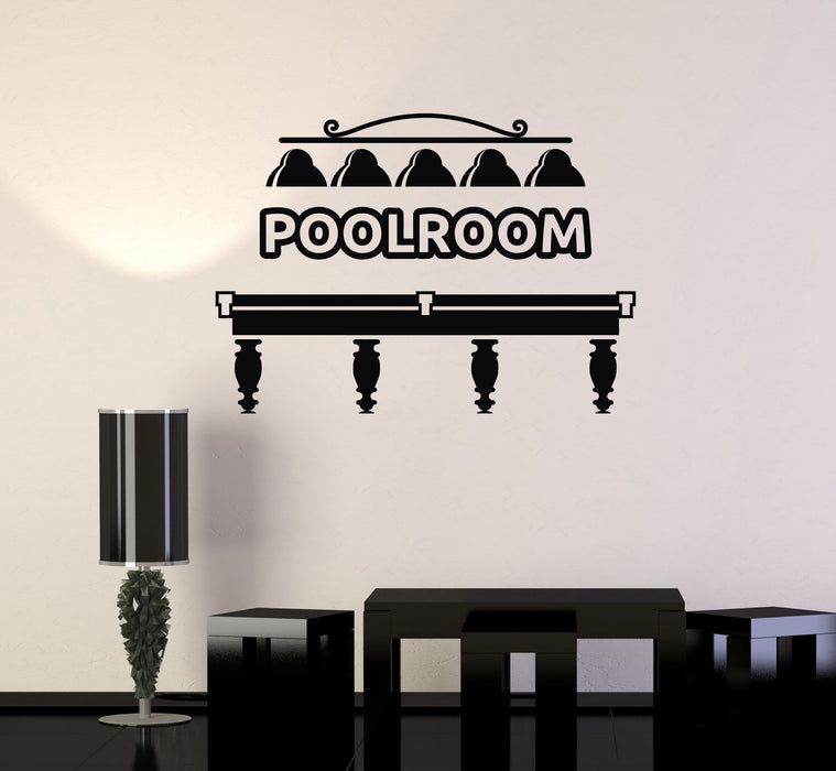 Vinyl Wall Decal Poolroom Billiard Club Pool Table Room Art Decor Stickers Mural Unique Gift (ig5240)