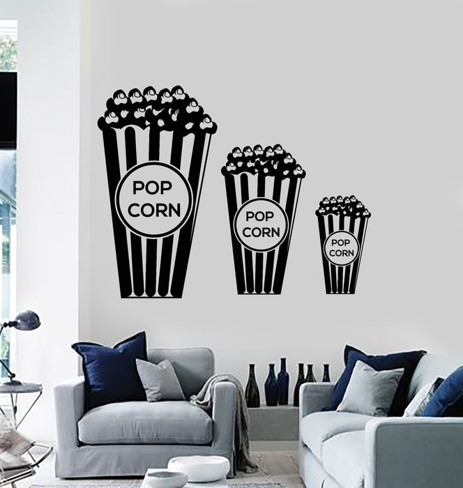 Vinyl Wall Decal Popcorn Movie Lover Movie TV Cinema Room Stickers Mural (g2502)