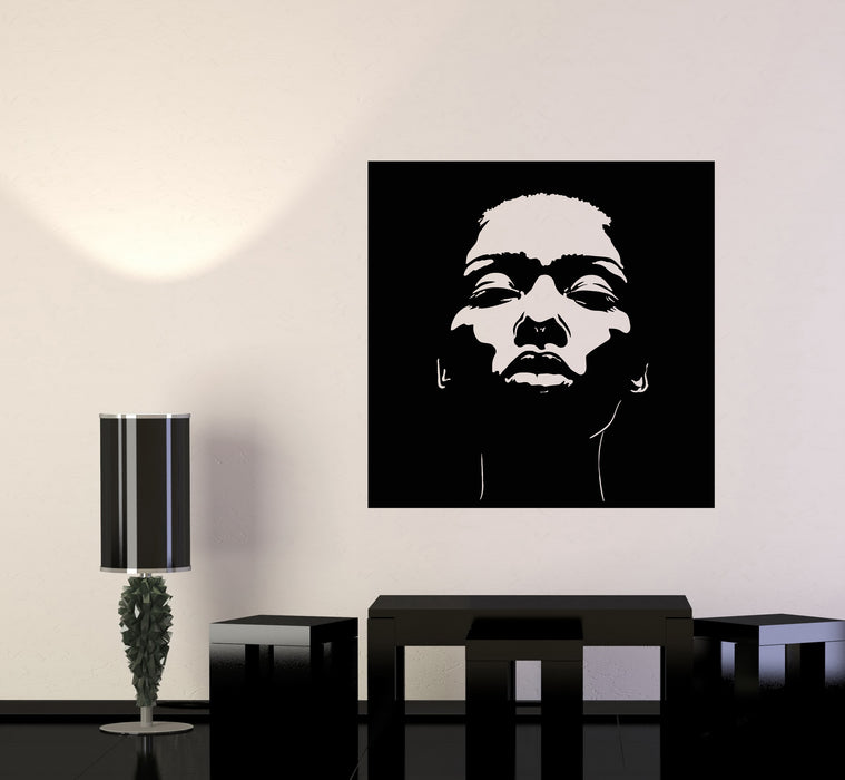 Vinyl Wall Decal Art Face African Woman Black Background Stickers Mural (g3762)