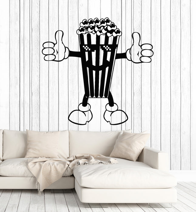 Vinyl Wall Decal Popcorn Thumb Up TV Film Movie House Stickers Mural (g2427)
