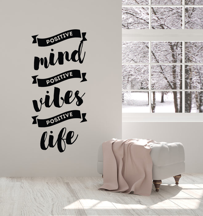 Vinyl Wall Decal Positive Vibes Quote Meditation Room Home Decor Stickers Mural (ig6097)