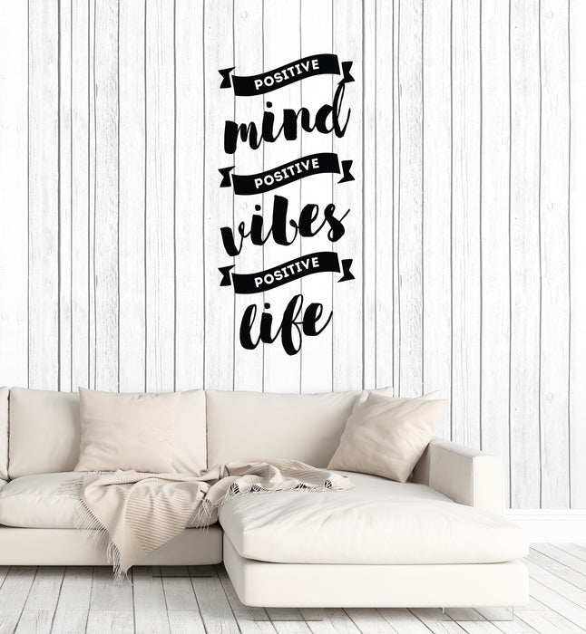 Vinyl Wall Decal Positive Vibes Quote Meditation Room Home Decor Stickers Mural (ig6097)