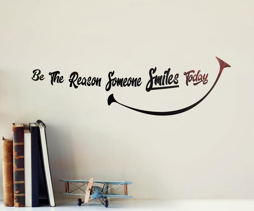 Vinyl Wall Decal Positive Smile Quote Saying Inspirational Phrase Stickers ig6306 (22.5 in X 7 in)