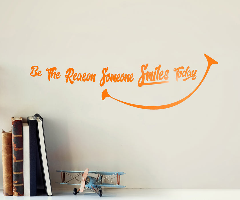 Vinyl Wall Decal Positive Smile Quote Saying Inspirational Phrase Stickers ig6306 (22.5 in X 7 in)