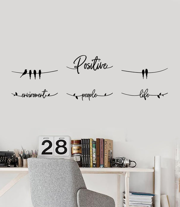 Autocollant mural en vinyle avec mots positifs, environnement, personnes, vie, décoration, autocollants muraux (g5847)