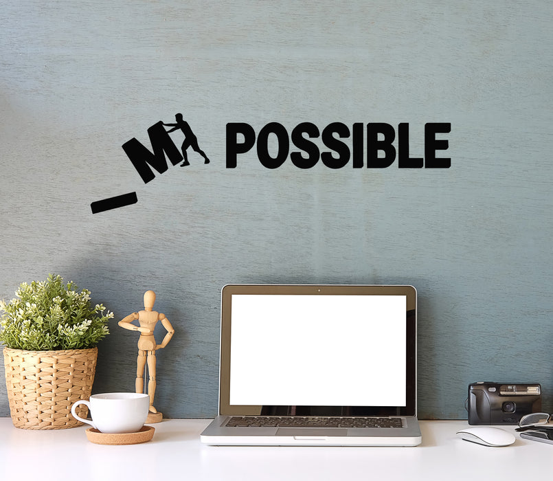 Vinyl Wall Decal Motivation Inspiring Word Possible Stickers Mural (g4854)