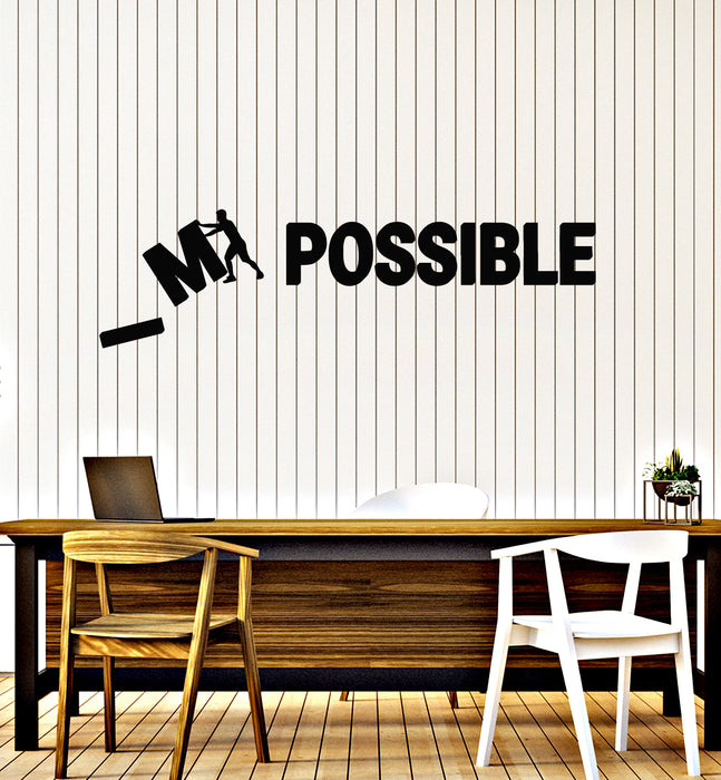 Vinyl Wall Decal M Possible Office Space Decor Inspiring Word Stickers Mural (g6261)